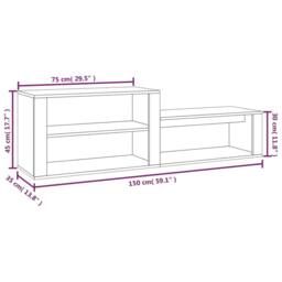 Berkfield Home Shoe Cabinet Concrete Grey 150x35x45 cm Engineered Wood - Size: 150 x 35 x 45 cm - thumbnail 9