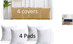 Luxury Living Set of 4 Velvet Chenille Cushions 45cm x 45cm with Removable Covers & Plush Pads - Soft, Stylish Home Décor - Size: 45 cm x 45 cm - thumbnail 3