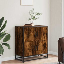 Berkfield Home Sideboard Smoked Oak 68x35x76 cm Engineered Wood in Brown - Size: 68 x 35 x 76 cm - thumbnail 3
