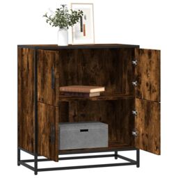 Berkfield Home Sideboard Smoked Oak 68x35x76 cm Engineered Wood in Brown - Size: 68 x 35 x 76 cm - thumbnail 1