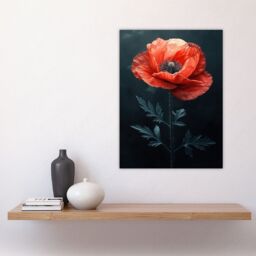 "Artery8 Wall Art Print Realistic Red Poppy Painting Dramatic & Bold Poster - Size: W24"" x H32""" - thumbnail 4