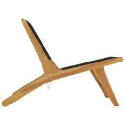 Berkfield Home Garden Chair with Footrest Solid Wood Teak & Polyester in Brown - thumbnail 8