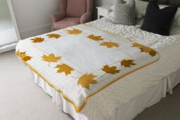 Benjamin Tate Design Golden Autumn Blanket in Natural - Size: 120 cm x 150 cm - thumbnail 3