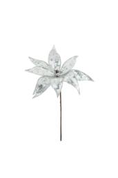 KDMD Single Sequin Poinsettia - Silver 40cm 2 Pack - thumbnail 2