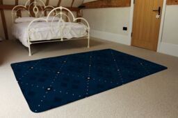Benjamin Tate Design Diagonal Dot Stripes Designer Rug in Natural - Size: Large - thumbnail 3