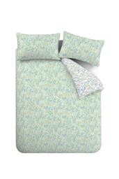 Bianca 'Ditsy Floral' 200 Thread Count Cotton Reversible Duvet Cover Set in Green - Size: King - thumbnail 6