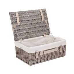 Red Hamper 45cm Antique Wash Hamper with Cotton Lining in White