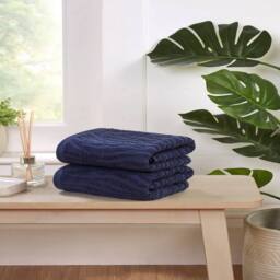 Rapport Home Safari Pure Cotton Face, Hand, Bath Towel & Bath Sheet Set in Blue