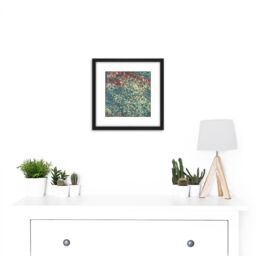 Artery8 Abstract Little Squares 8X8 Inch Square Wooden Framed Wall Art Print Picture with Mount in Black - thumbnail 2