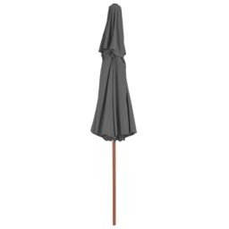 Berkfield Home Double Decker Parasol with Wooden Pole 270 cm Anthracite in Black - thumbnail 4