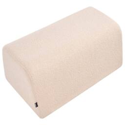 Wyld and Coco Beige Bouclé Rectangular Pouffe - Eucalyptus Wood Footstool - thumbnail 6