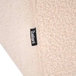 Wyld and Coco Beige Bouclé Rectangular Pouffe - Eucalyptus Wood Footstool - thumbnail 8