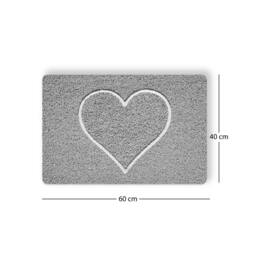 Nicoman Spaghetti Loofah Anti Slip Shower Mat - Heart - 60cm x 40cm in Grey - Size: 60 cm x 40 cm - thumbnail 2