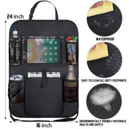 Havendro 2PCS Car Seat Back Organiser Multi Pocket Storage Bag in Black - thumbnail 2
