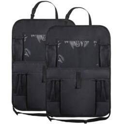 Havendro 2PCS Car Seat Back Organiser Multi Pocket Storage Bag in Black - thumbnail 1