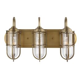 Netlighting Feiss Urban Restoration 3 Light Wall Light Dark Antique Brass IP44 in Yellow - thumbnail 6