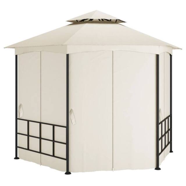 Berkfield Home Gazebo with Sidewalls 3.1x2.7 m Cream in Beige - image 1
