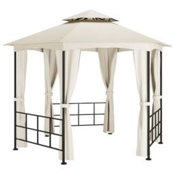 Berkfield Home Gazebo with Sidewalls 3.1x2.7 m Cream in Beige - thumbnail 3