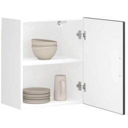 Berkfield Home Kitchen Wall Cabinet¬†Porto Black Engineered Wood in White - thumbnail 1