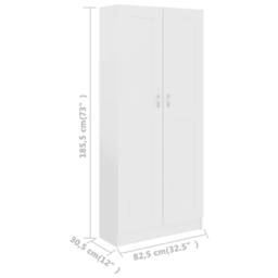 Berkfield Home Classic Book Cabinet White 82.5x30.5x185.5 cm Engineered Wood - thumbnail 8