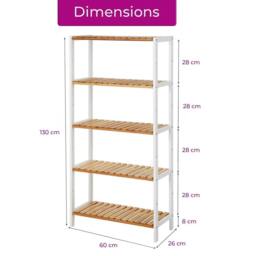 FORGEVIO Bamboo Storage Rack, Multi-Purpose Display Shelving Natural white - thumbnail 2