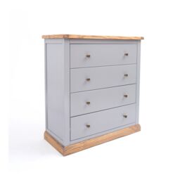 Cabinet Bits Bicarri 4 Drawer Chest of Drawers Brass Knob in Grey - thumbnail 2