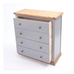 Cabinet Bits Bicarri 4 Drawer Chest of Drawers Brass Knob in Grey - thumbnail 4