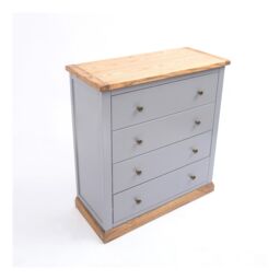Cabinet Bits Bicarri 4 Drawer Chest of Drawers Brass Knob in Grey - thumbnail 3