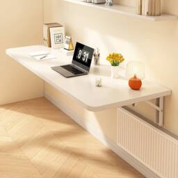 SPETLEK Folding Wall Mounted Table Laptop Drop White-80*40cm in White - Size: 0.6m2 - thumbnail 1