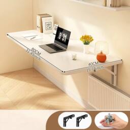 SPETLEK Folding Wall Mounted Table Laptop Drop White-80*40cm in White - Size: 0.6m2 - thumbnail 2