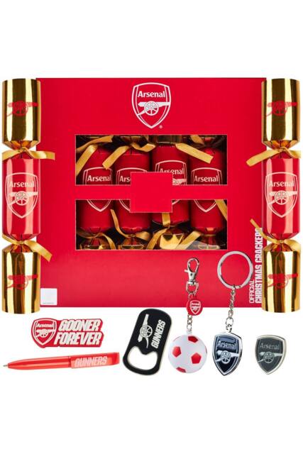 Arsenal FC Christmas Crackers Arsenal Xmas Gift in Red - Size: 6 Pack - image 1