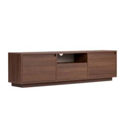 CALICOSY TV Stand With 3 Drop-Down Doors & 1 Niche, 160 Cm Wide - LUME in Walnut - thumbnail 6