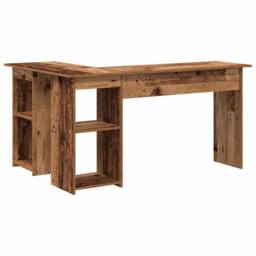 Berkfield Home Old Wood Computer Desk Old wood Engineered wood Medium in Brown - thumbnail 7