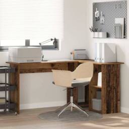 Berkfield Home Old Wood Computer Desk Old wood Engineered wood Medium in Brown - thumbnail 2