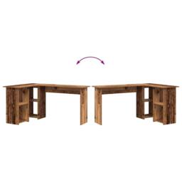 Berkfield Home Old Wood Computer Desk Old wood Engineered wood Medium in Brown - thumbnail 9