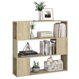 Berkfield Home Book Cabinet Room Divider Sonoma Oak 100x24x94 cm in Brown - Size: 100 x 24 x 94 cm - thumbnail 4