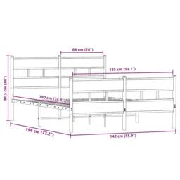 Berkfield Home Metal Bed Frame without Mattress Sonoma Oak 135x190 cm Double in Natural - thumbnail 9