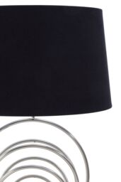 Orsina Brushed Chrome Sphere Table Lamp, Sculptural Circular Metal Base With Black Linen Shade, Table Light - thumbnail 5