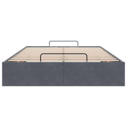 Berkfield Home Ottoman Bed Frame No Mattress Dark Grey Double Velvet - thumbnail 7