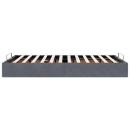 Berkfield Home Ottoman Bed Frame No Mattress Dark Grey Double Velvet - thumbnail 8