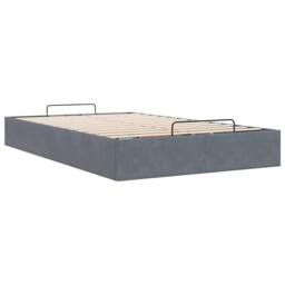 Berkfield Home Ottoman Bed Frame No Mattress Dark Grey Double Velvet - thumbnail 9