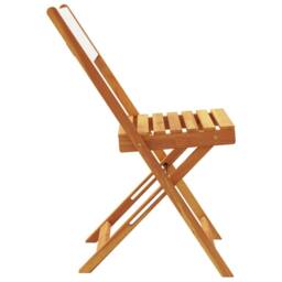 Berkfield Home Folding Garden Chairs 6 pcs Cream White Fabric & Solid Wood - thumbnail 5