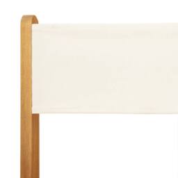 Berkfield Home Folding Garden Chairs 6 pcs Cream White Fabric & Solid Wood - thumbnail 9