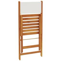 Berkfield Home Folding Garden Chairs 6 pcs Cream White Fabric & Solid Wood - thumbnail 7