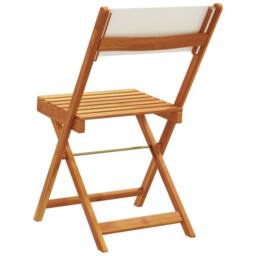 Berkfield Home Folding Garden Chairs 6 pcs Cream White Fabric & Solid Wood - thumbnail 6