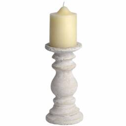 Lemon Pavilion Furniture and Decor Small Candle Holder - Stone - L10 x W10 x H20 cm - Cream in Beige - thumbnail 1