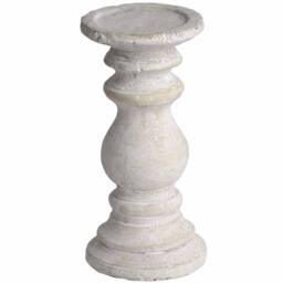 Lemon Pavilion Furniture and Decor Small Candle Holder - Stone - L10 x W10 x H20 cm - Cream in Beige - thumbnail 2