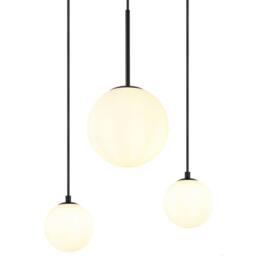Netlighting Hallie Cluster Pendant Matt Black Opal Glass Shade 6x E27 - thumbnail 3