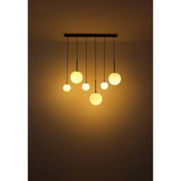 Netlighting Hallie Cluster Pendant Matt Black Opal Glass Shade 6x E27 - thumbnail 5