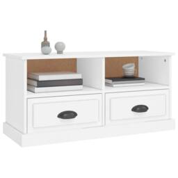 Berkfield Home TV Cabinet White 93x35.5x45 cm Engineered Wood - thumbnail 4